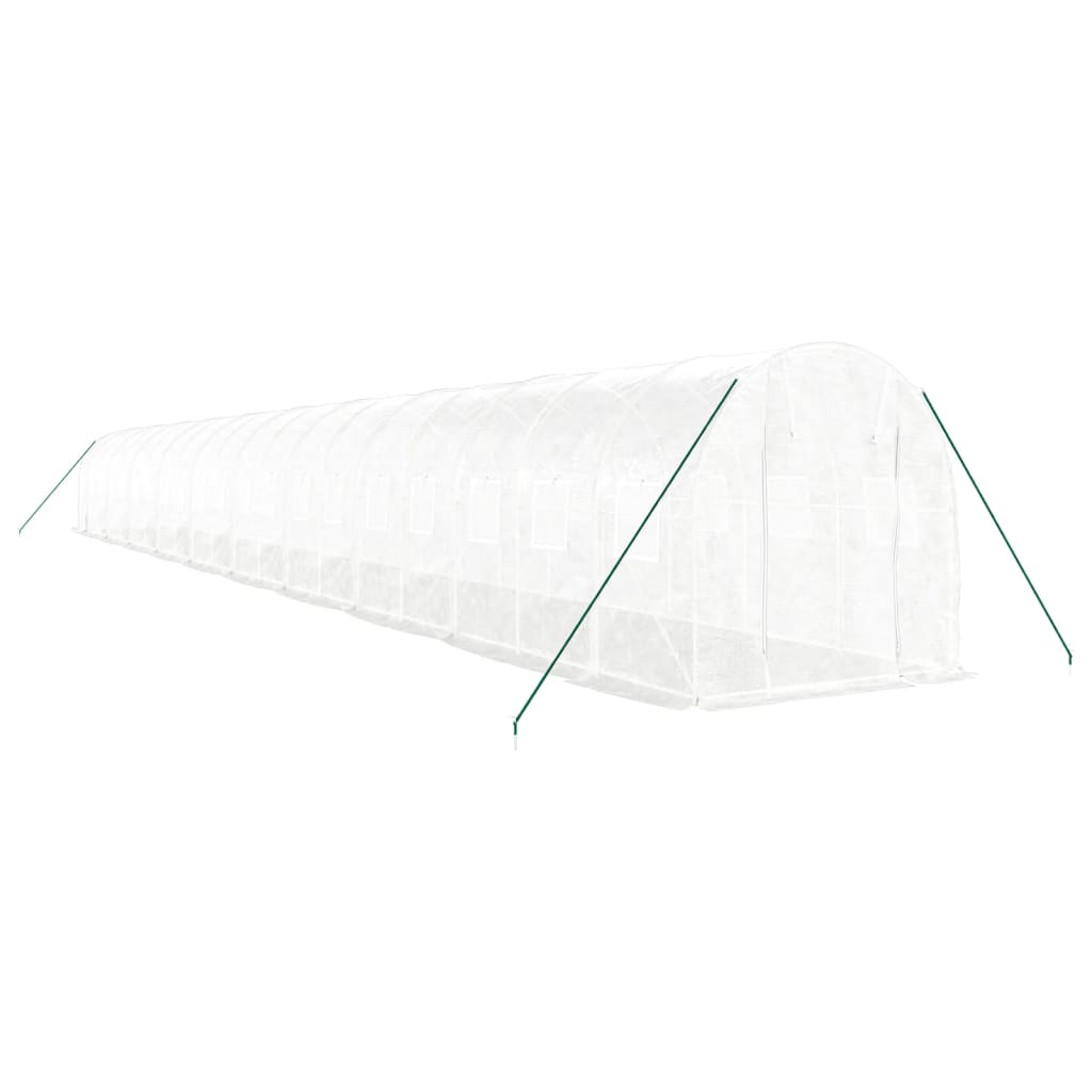 Gewächshaus mit Stahlrahmen Weiß 8 m² 4x2x2 m