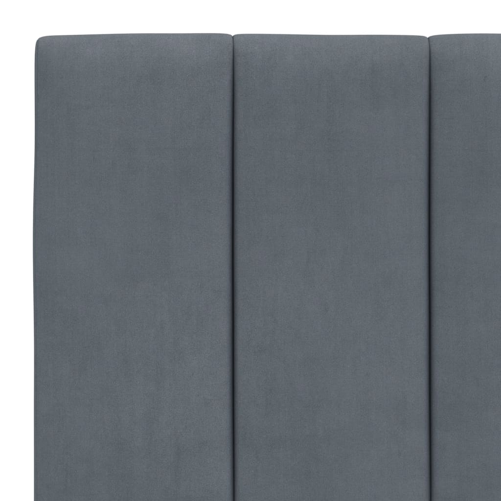 Bett mit Matratze "Hanko" Hellgrau 80x200 cm Samt