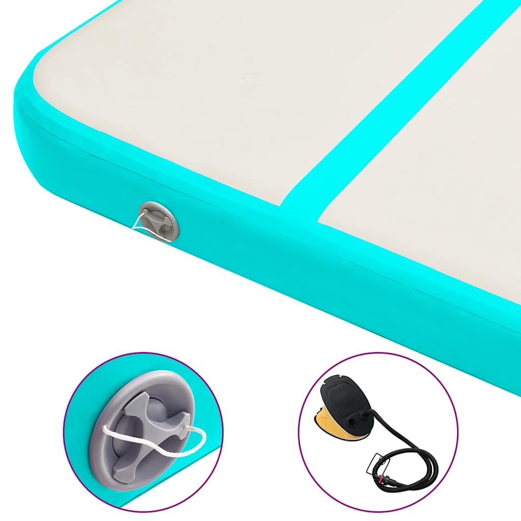 Aufblasbare Gymnastikmatte mit Pumpe 300×100×10 cm PVC Rosa