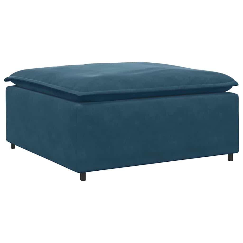 Modulares Sofa Endmodul mit Armlehne Kissen Blau 100 cm