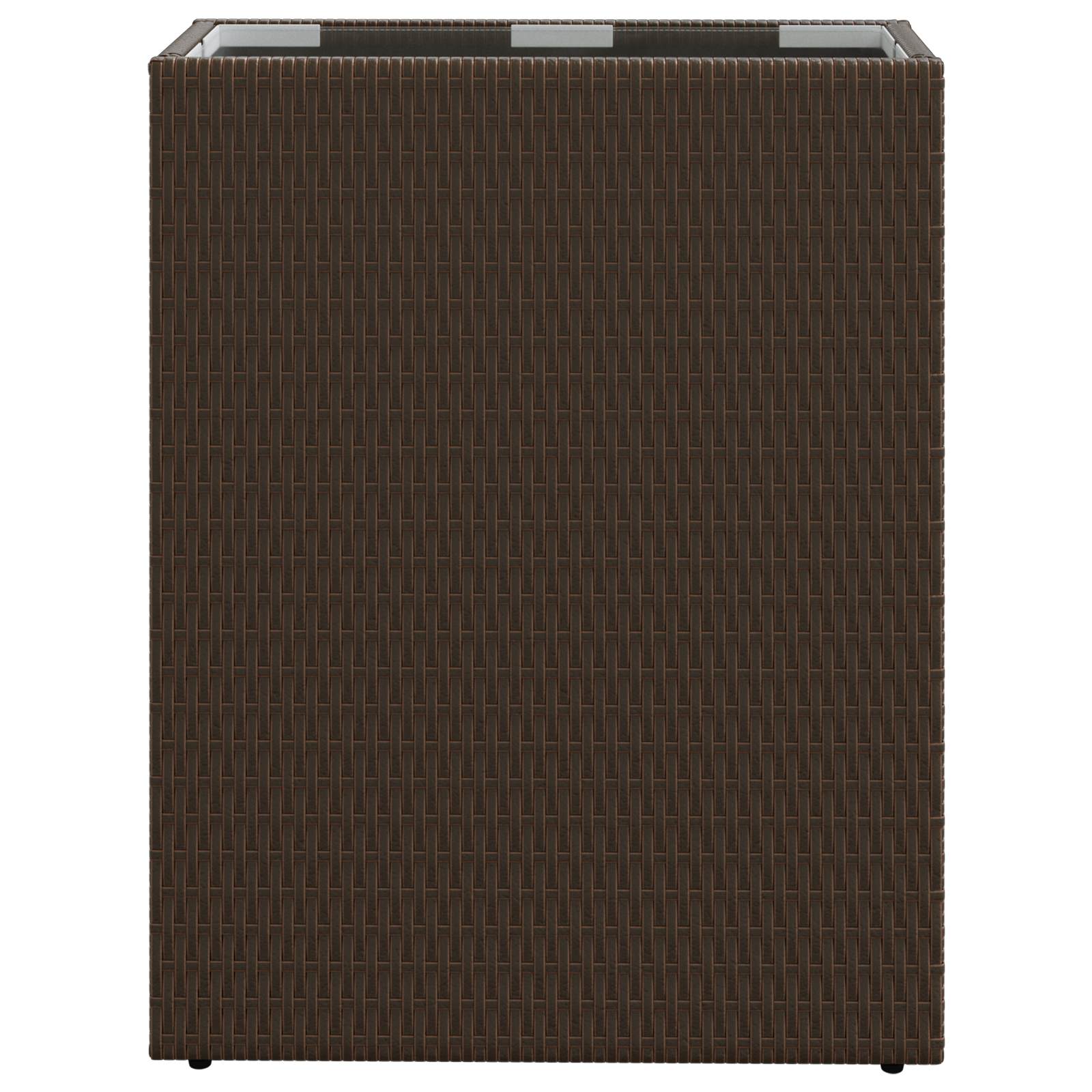 Hoher Pflanzkübel Schwarz 55 x 22 x 70 cm Poly-Rattan