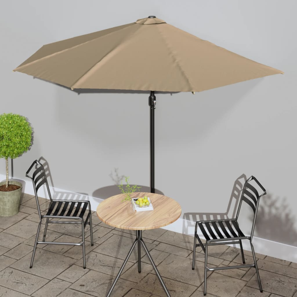 Balkon-Sonnenschirm Alu-Mast Bordeauxrot 270x144x222cm Halbrund