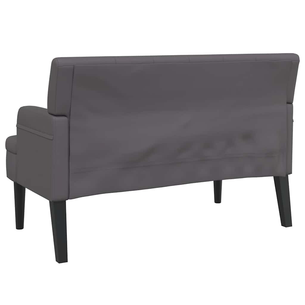 Bank mit Rückenlehne Schwarz 112x65,5x75 cm Kunstleder