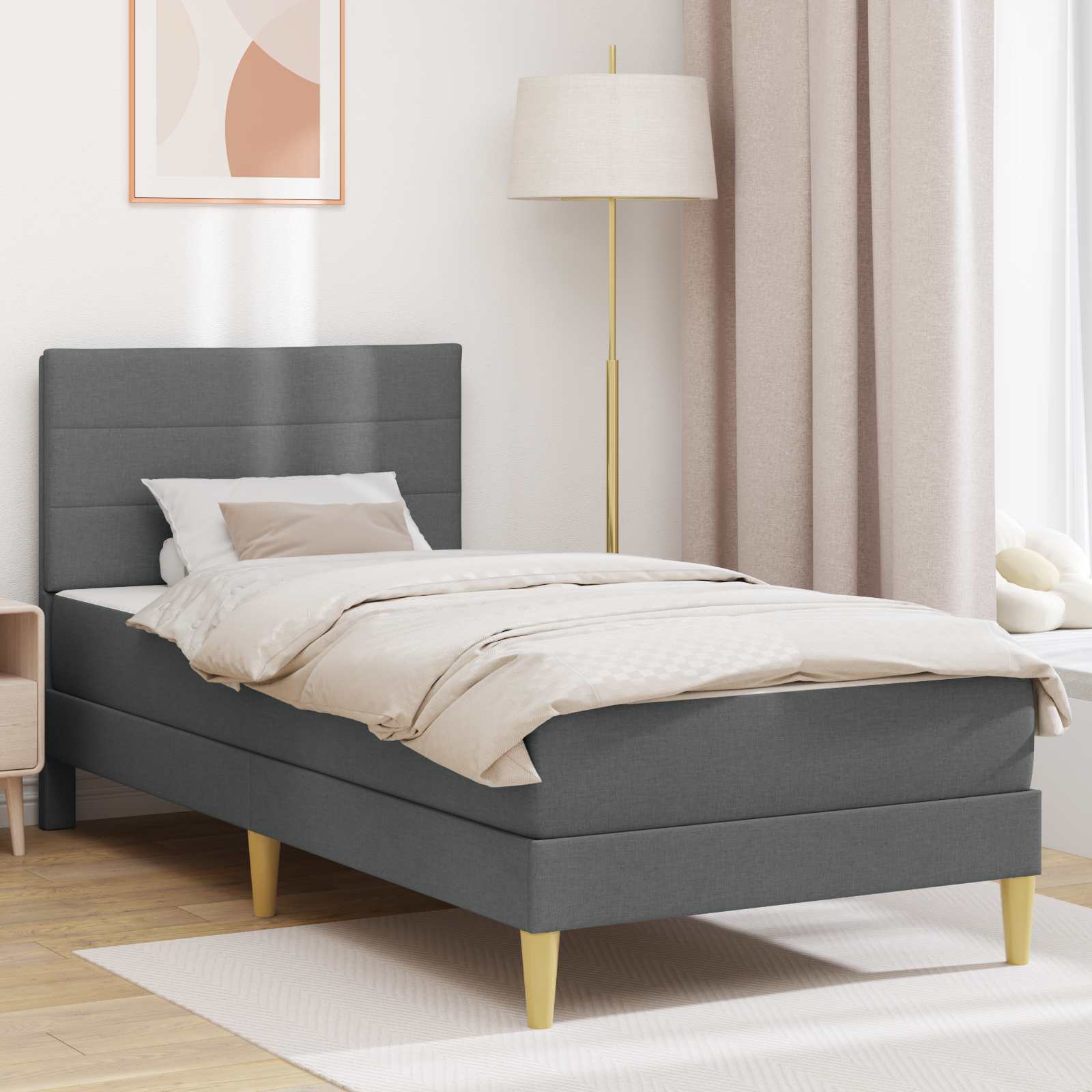 Bettrahmen Hellgrau 80 x 200 cm Polyester