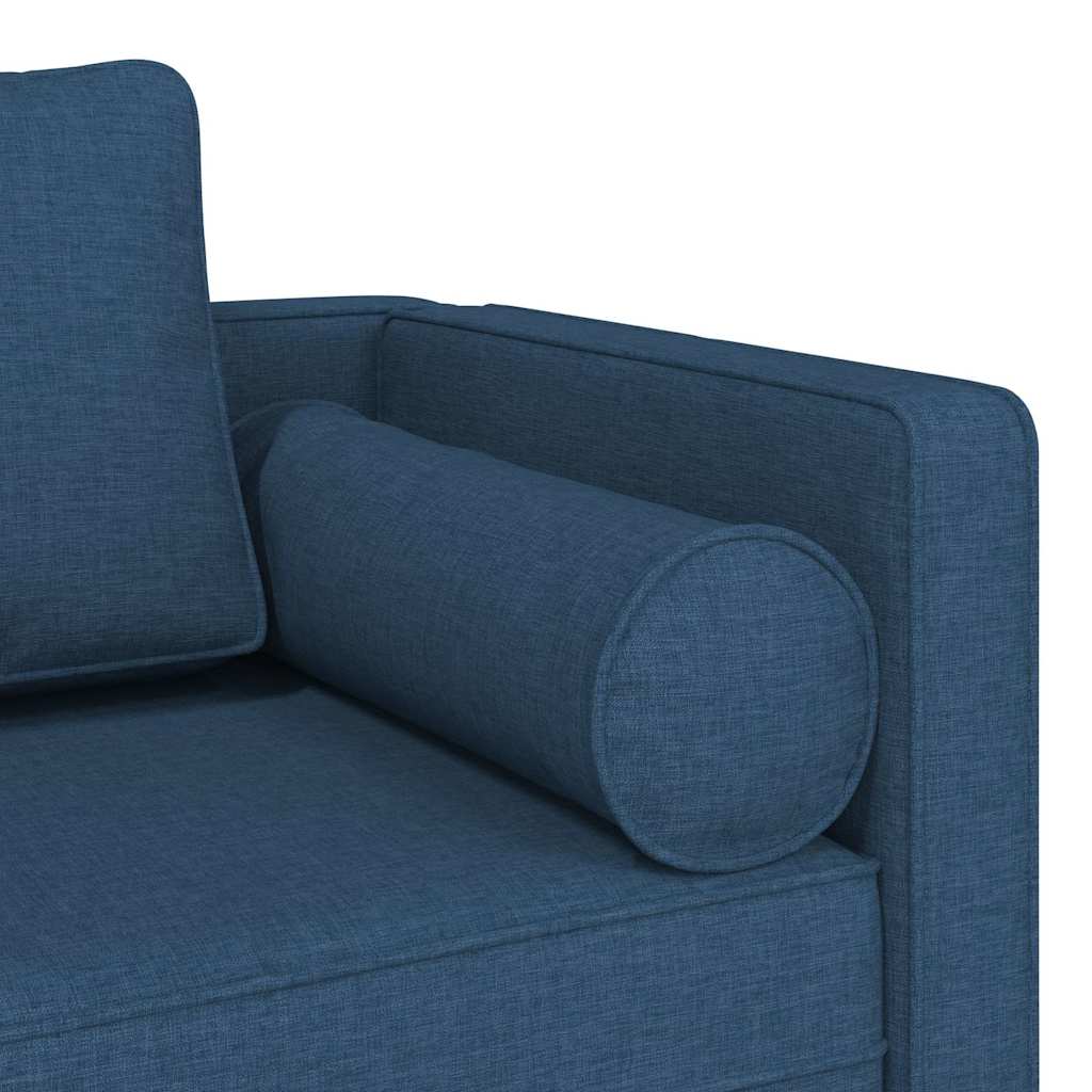 Chaiselongue mit Kissen Hellgrau Stoff