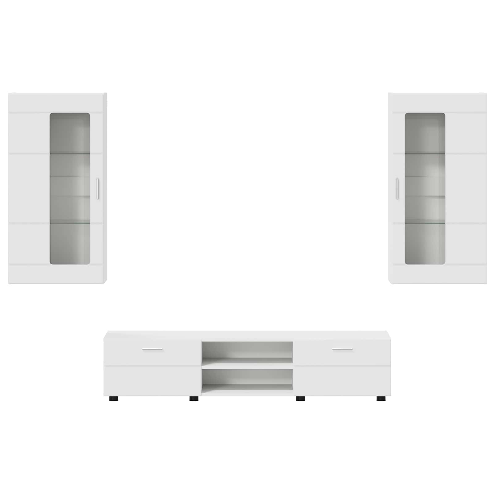 Highboard mit Regal FLORIN Weiß 60 x 35 x 182 cm Holzwerkstoff