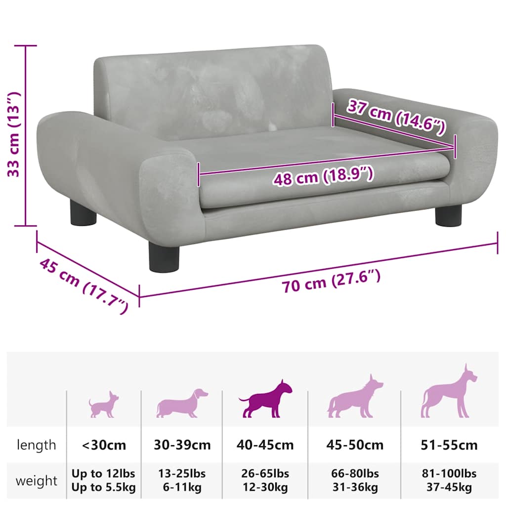 Hundebett Blau 100x54x33 cm Samt