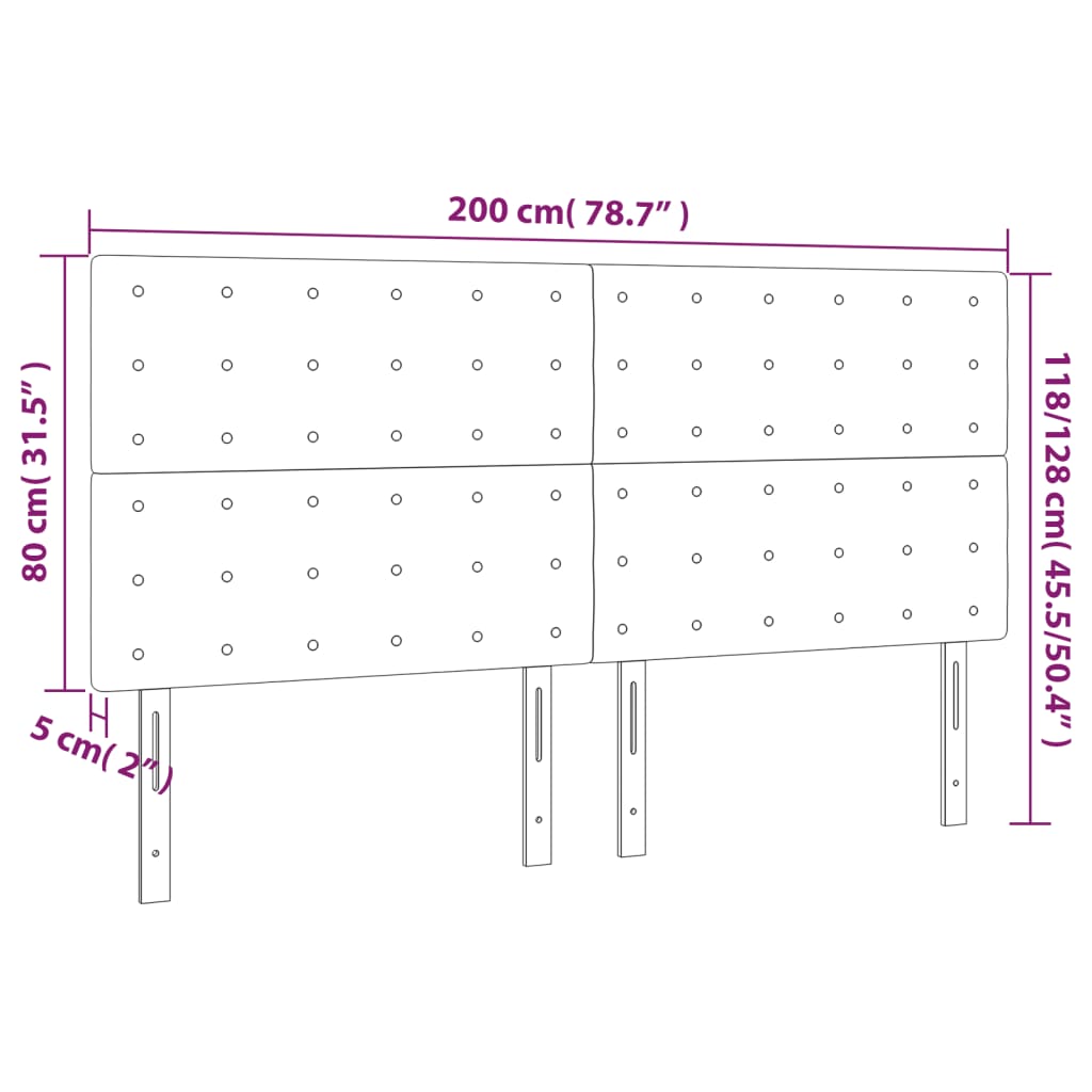 Kopfteil Hellgrau 80x5x118/128 cm Stoff