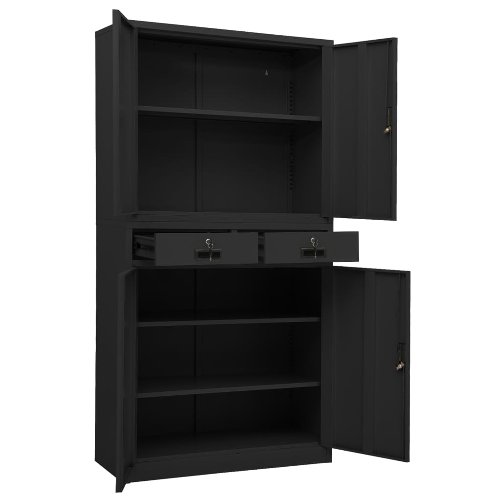 Büroschrank Weiß 90x40x180 cm Stahl
