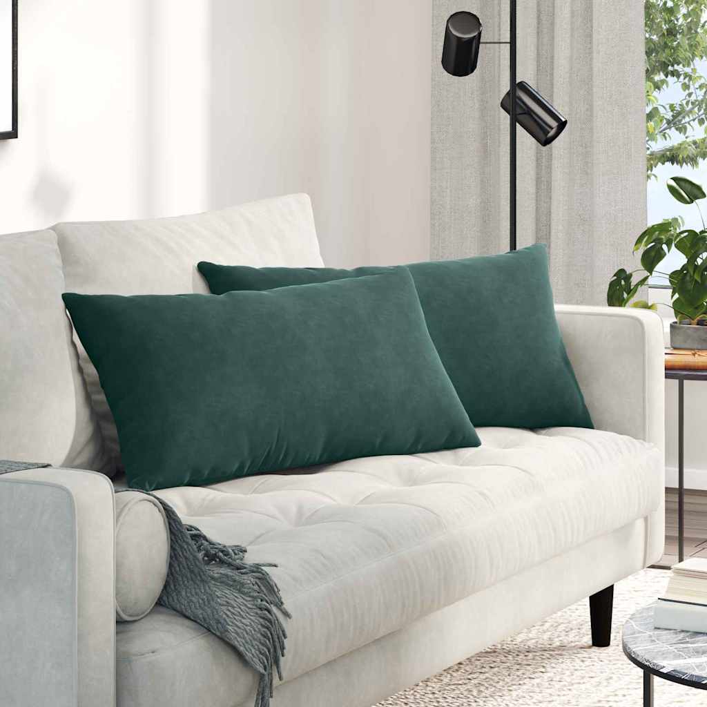 Sofakissen 2 Stück Blau 50 x 30 cm Cordstoff