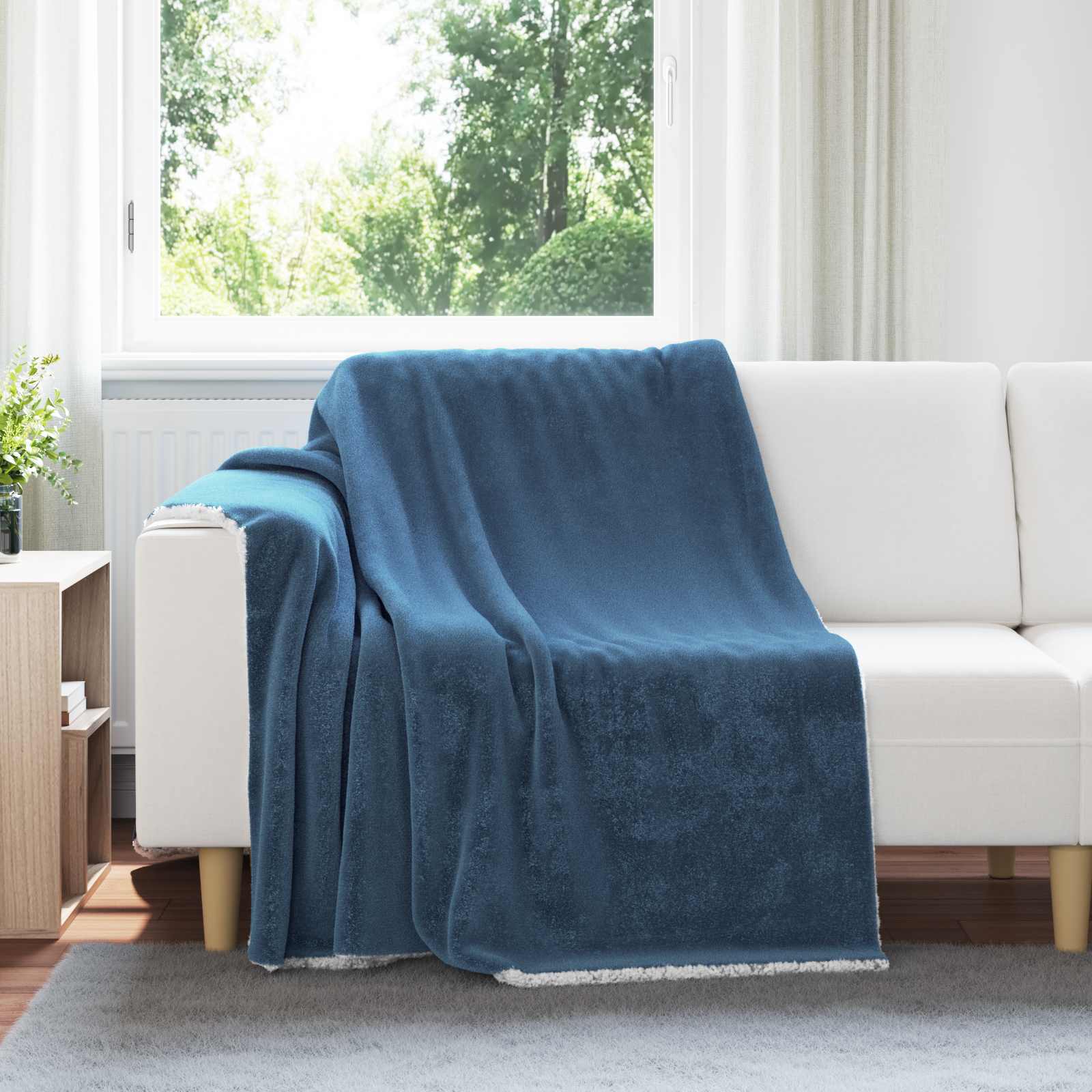 Überwurfdecke Beige 130 x 150 cm Fleece