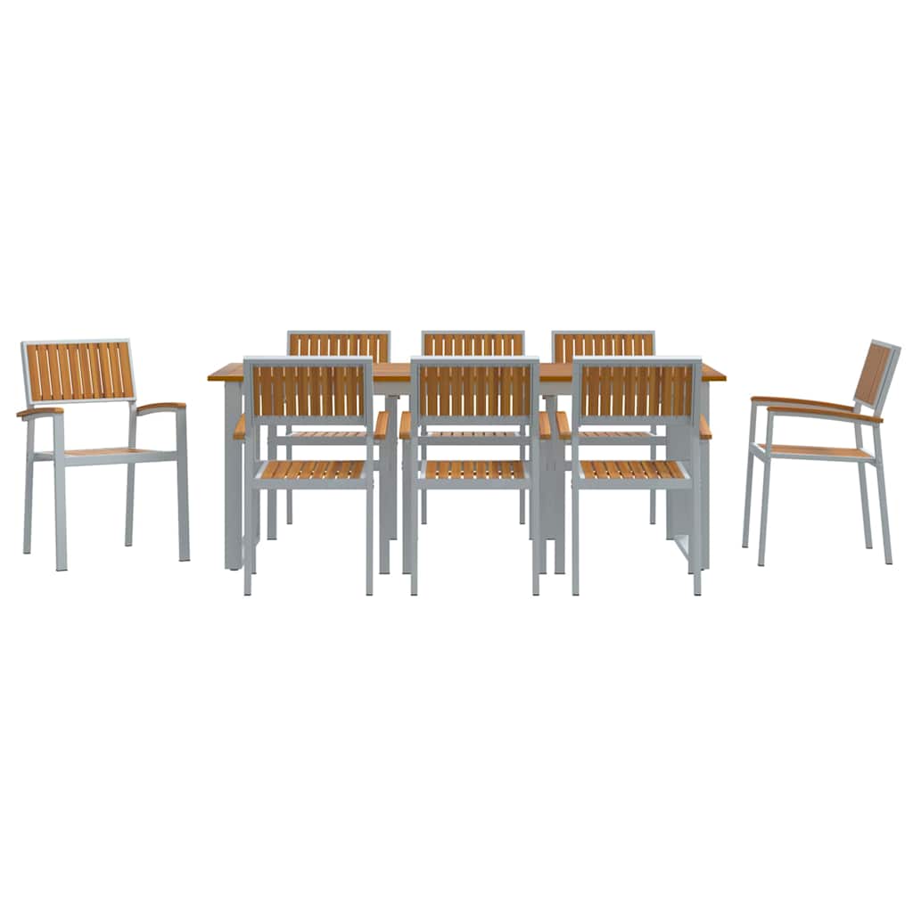 Garten Essgruppe 5 pcs Grau Massivholz Akazie