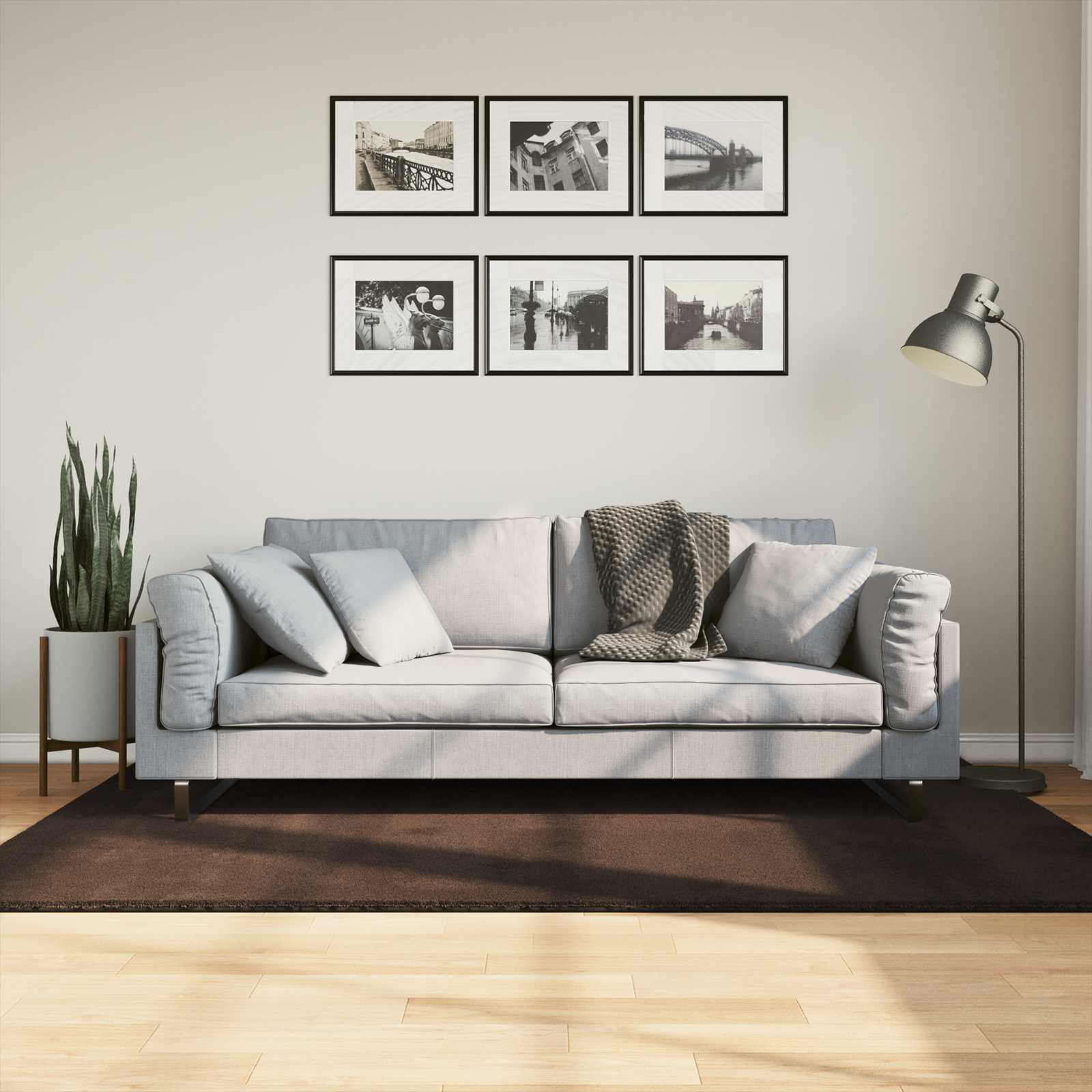 Teppich HUARTE Kurzflor Weich und Waschbar Anthrazit 60x110 cm