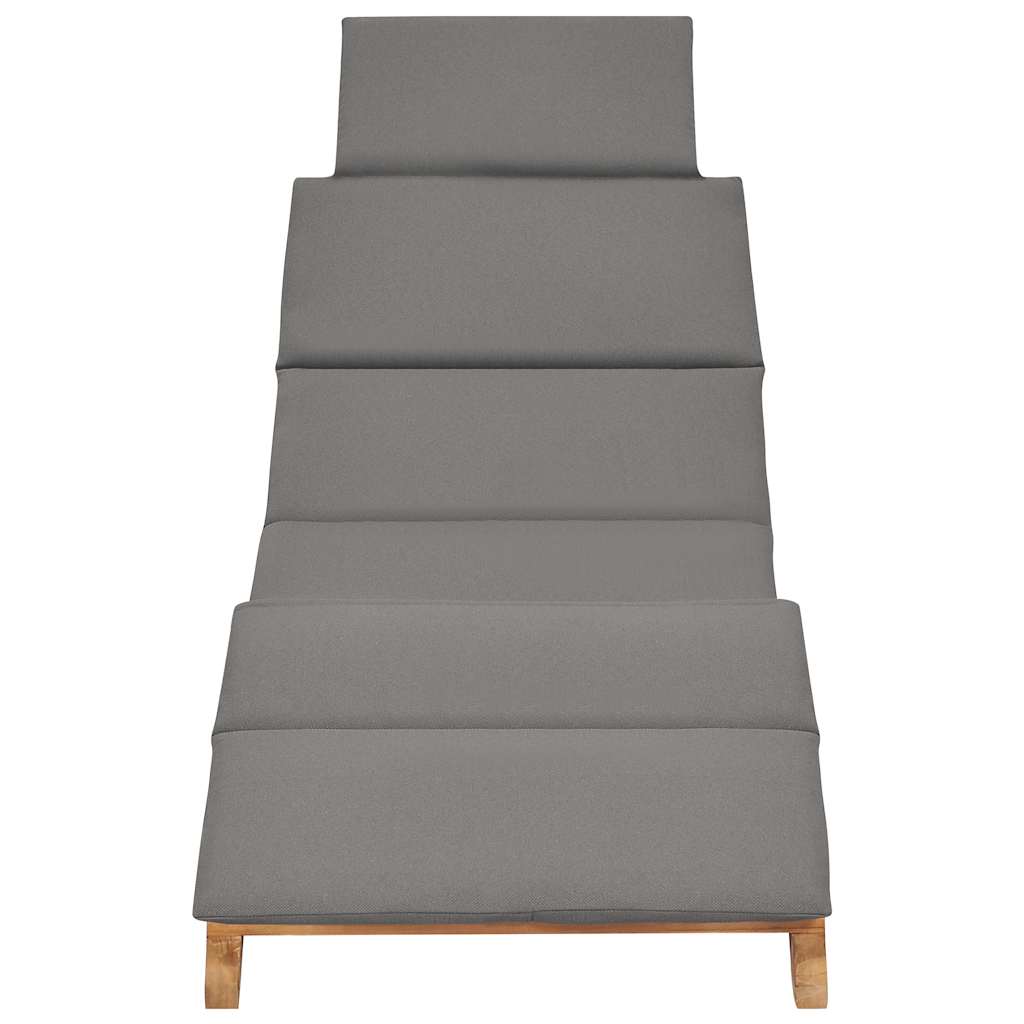 Klappbare Sonnenliege mit Cremeweißer Auflage Massivholz Teak