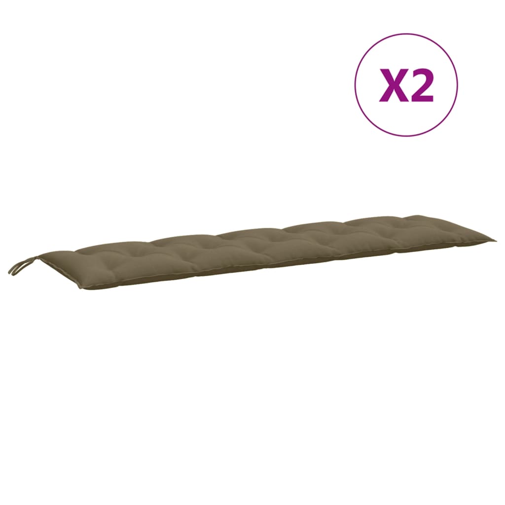 Gartenbank-Auflagen 2 Stk. Melange Anthrazit 100x50x7 cm Stoff