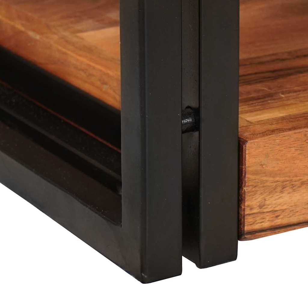 Nachttisch Braun und Schwarz 38 x 33 x 58 cm Massivholz Mango