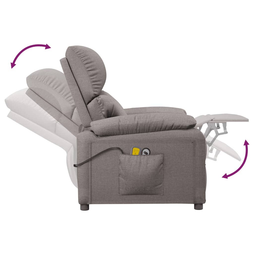 Massagesessel Elektrisch Schwarz Stoff
