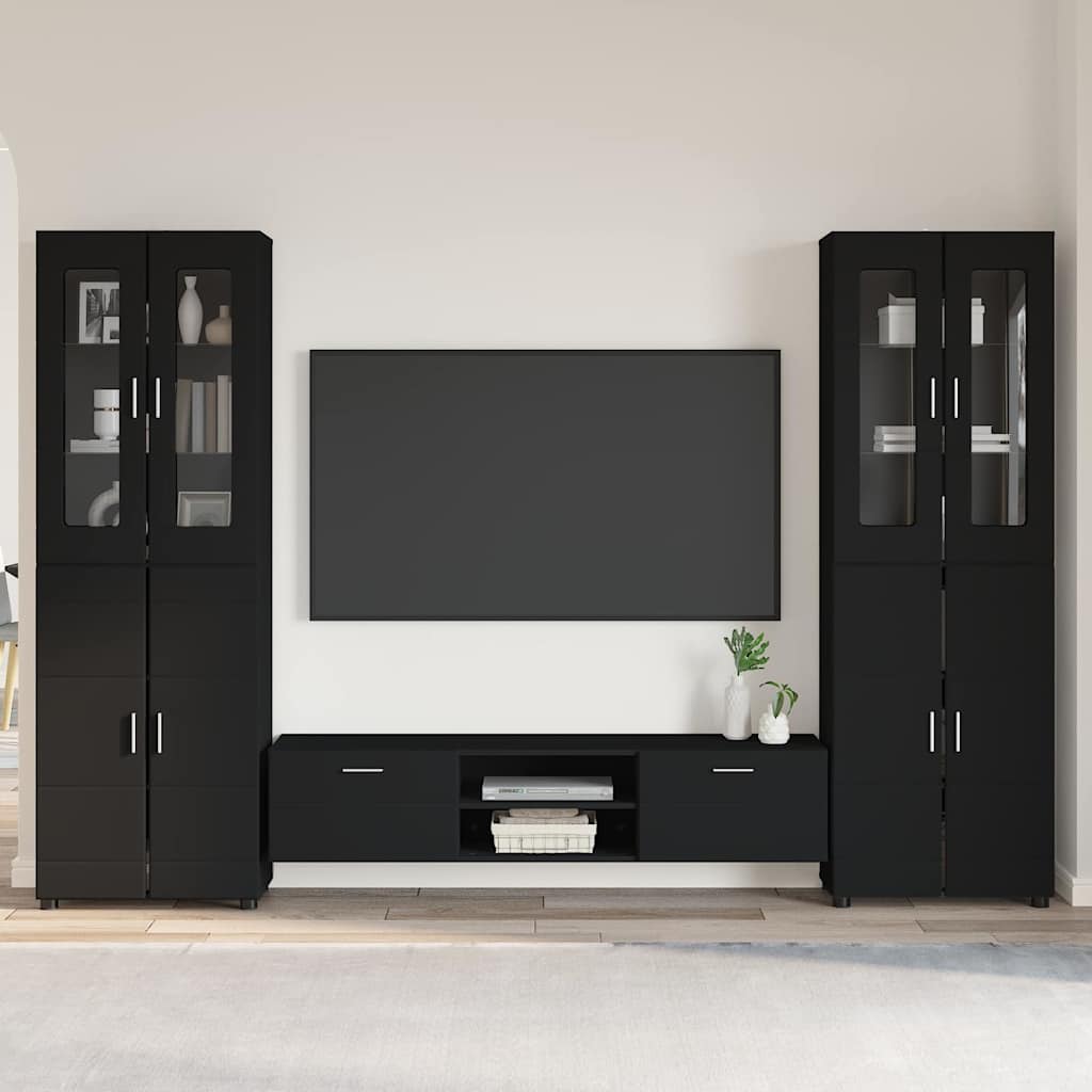 Highboard mit Regal FLORIN Weiß 60 x 35 x 182 cm Holzwerkstoff