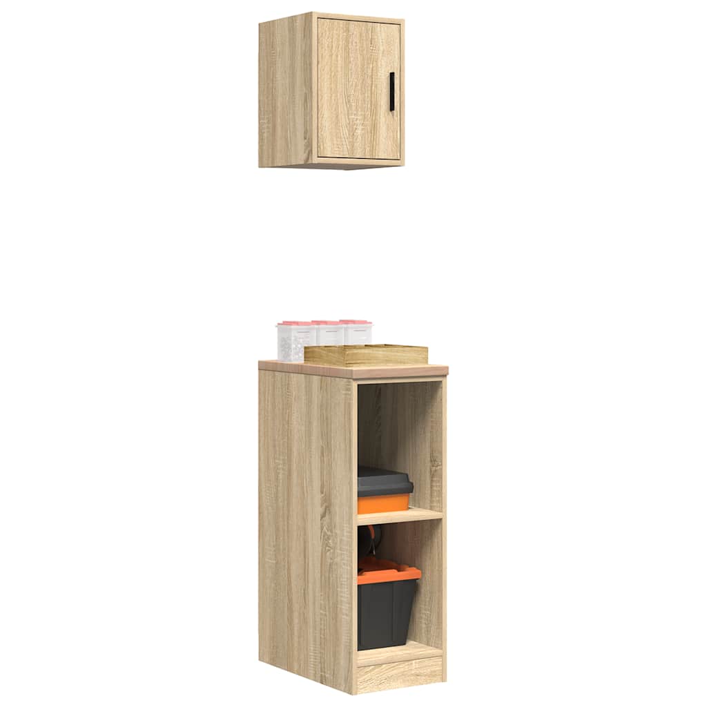 Garagenschränke 2 Stk. Schwarz Holzwerkstoff