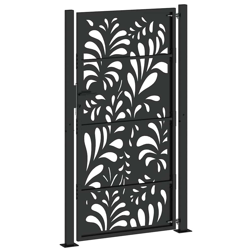 Gartentor Schwarz 100x100 cm Stahl Lichtdesign