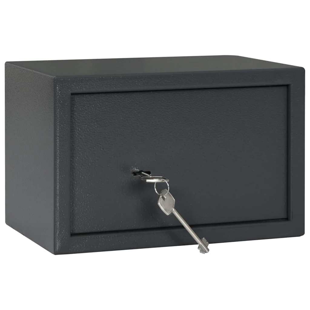 Safe Box mit Schloss Dunkelgrau 23 x 17 x 17 cm Stahl