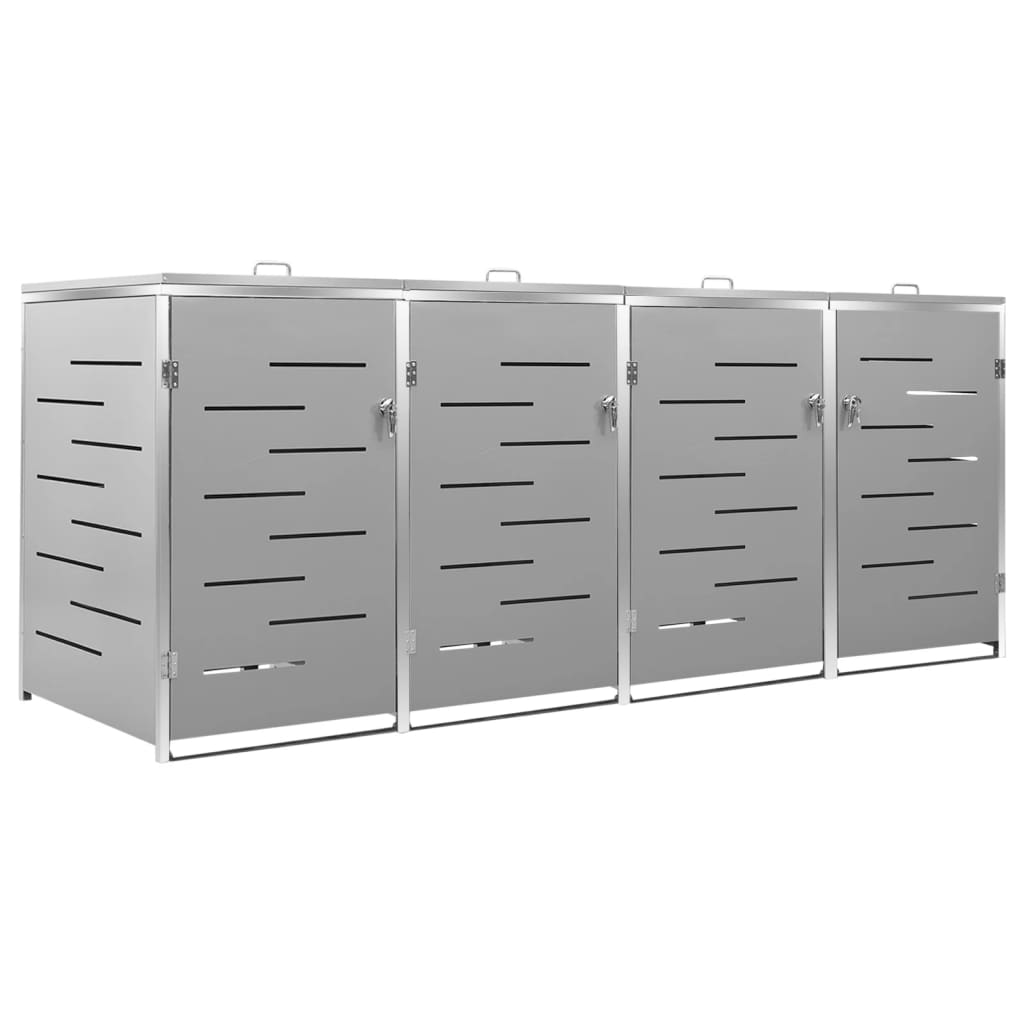 Mülltonnenbox für 3 Tonnen 207x77,5x112,5 cm Edelstahl
