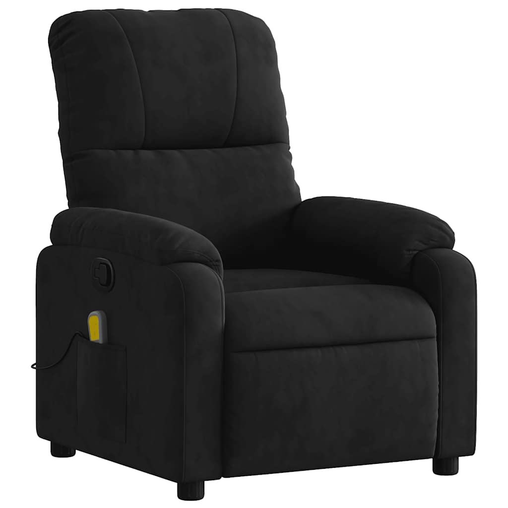 Massagesessel mit Liegefunktion, braun, Mikrofaserstoff