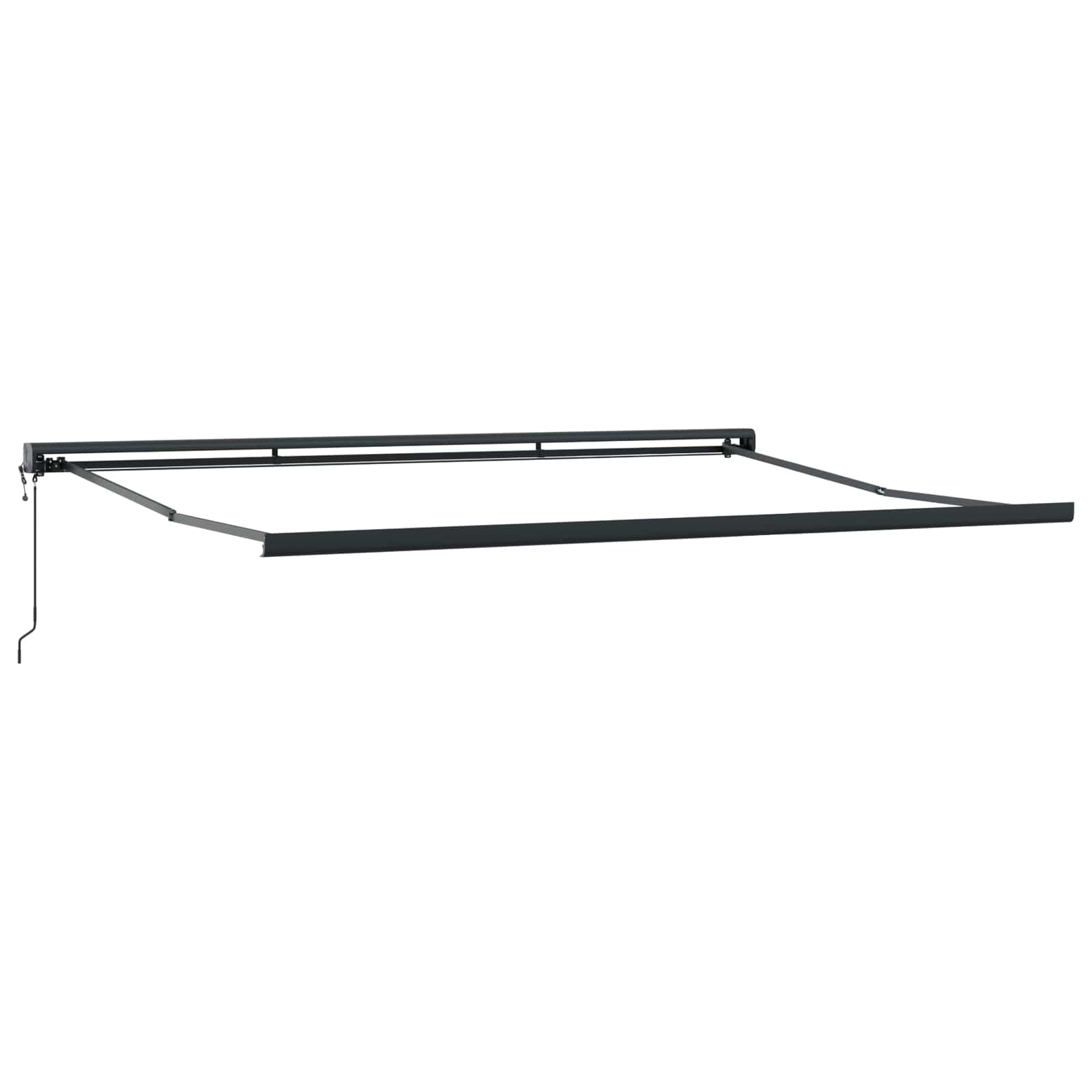 Markise Manuell Einziehbar mit LED 300x250 cm Blau und Weiß