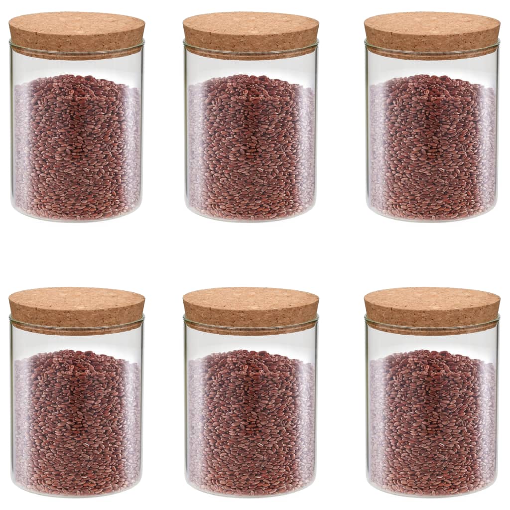 Vorratsgläser mit Korkdeckel 6 Stk. 1100 ml