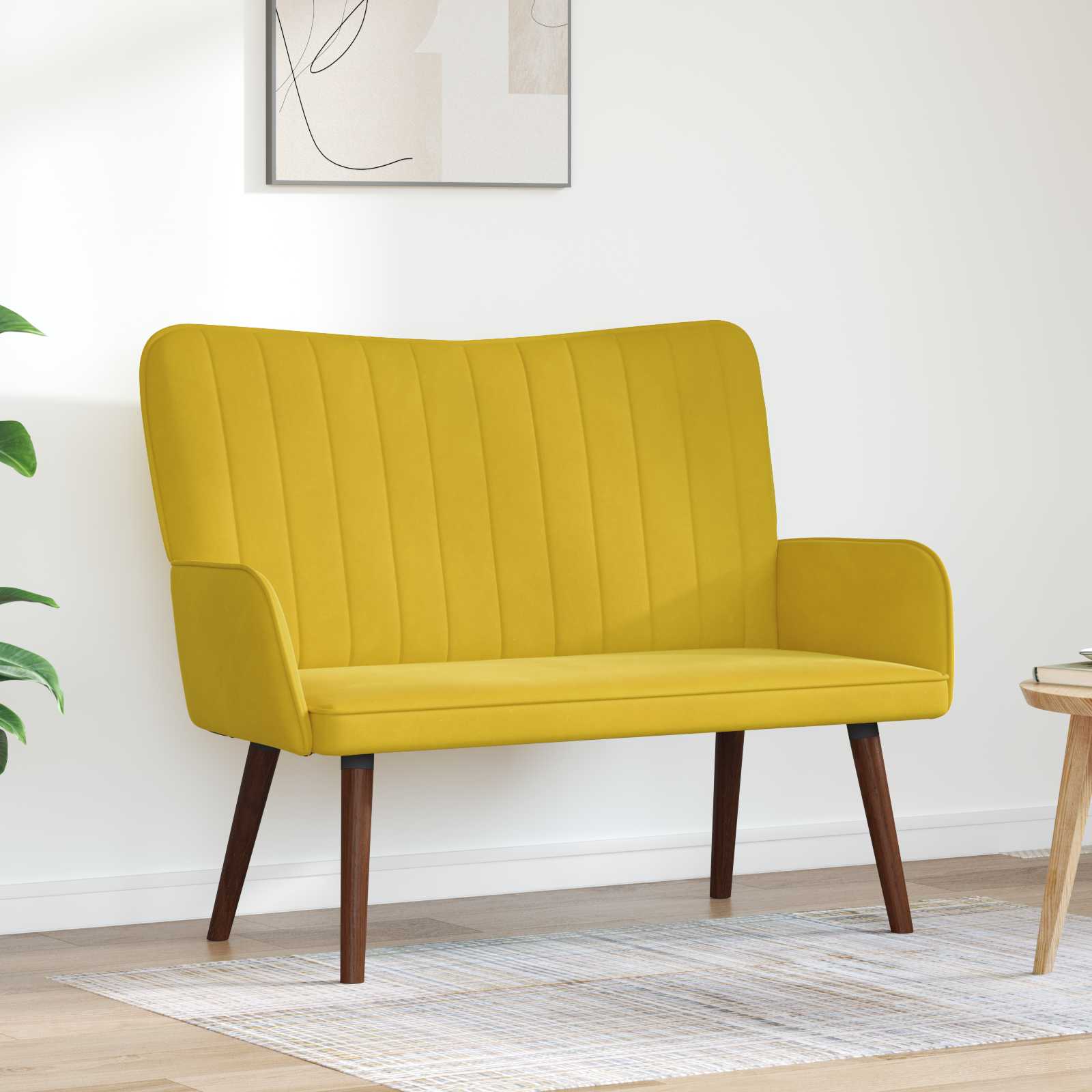 2-Sitzer Sofa Hellgrau 115 x 61 x 87 cm Samt (V)
