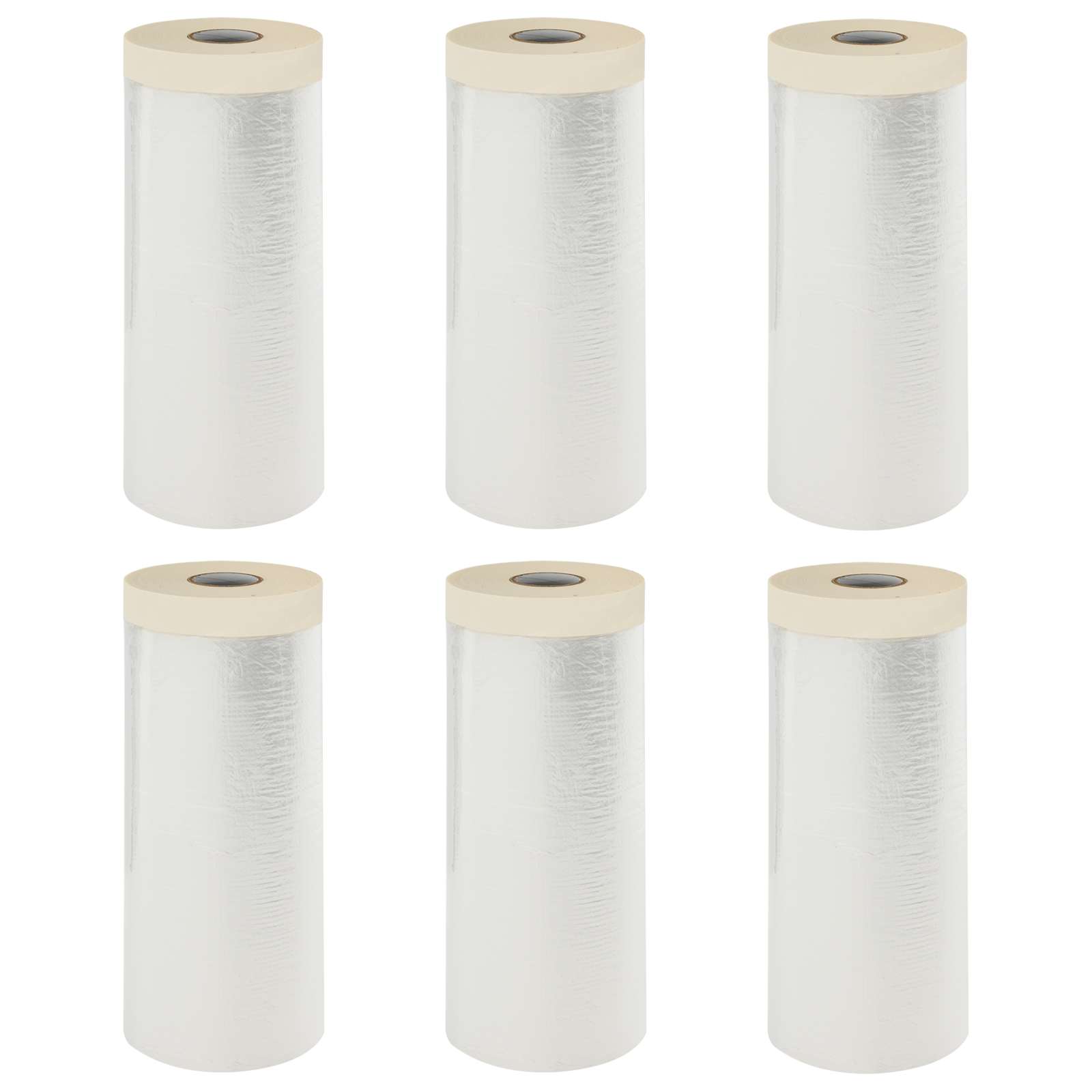 Staubschutzfolie mit Klebeband 6 pcs Transparent 30 x 3300 cm