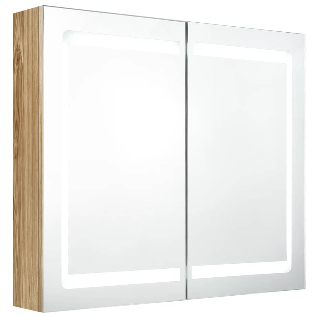 LED-Spiegelschrank fürs Bad Betongrau 80x12x68 cm