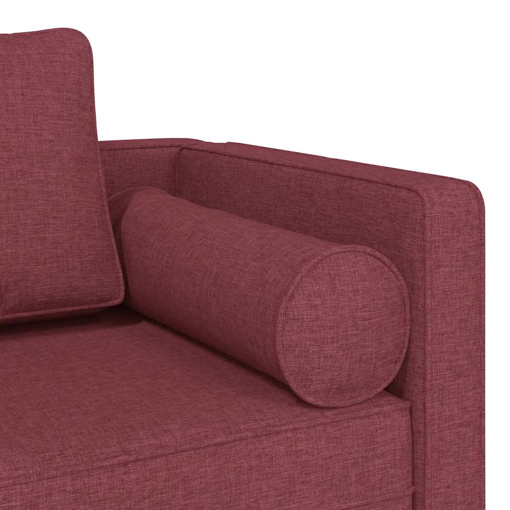 Chaiselongue mit Kissen Hellgrau Stoff