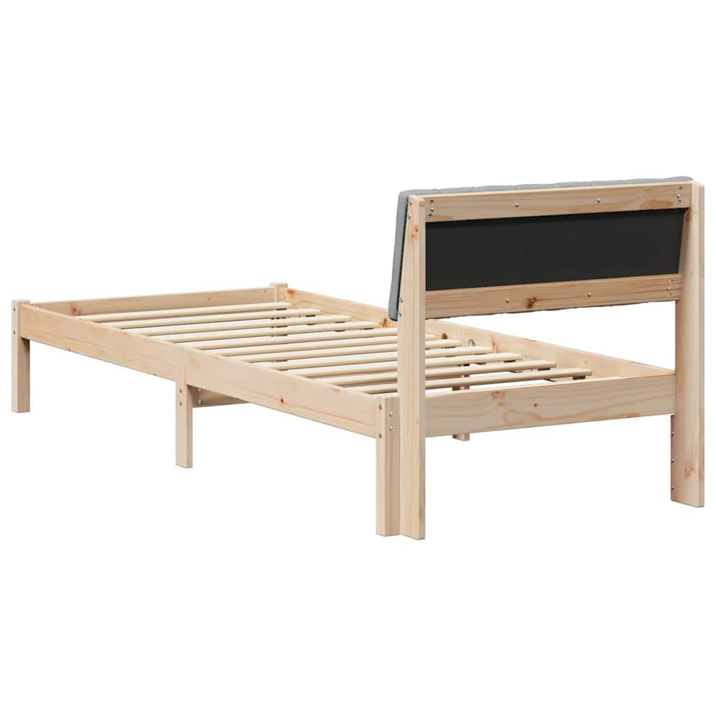 Bettgestell Braun und hellgrau 200 x 200 cm Massivholz Kiefer
