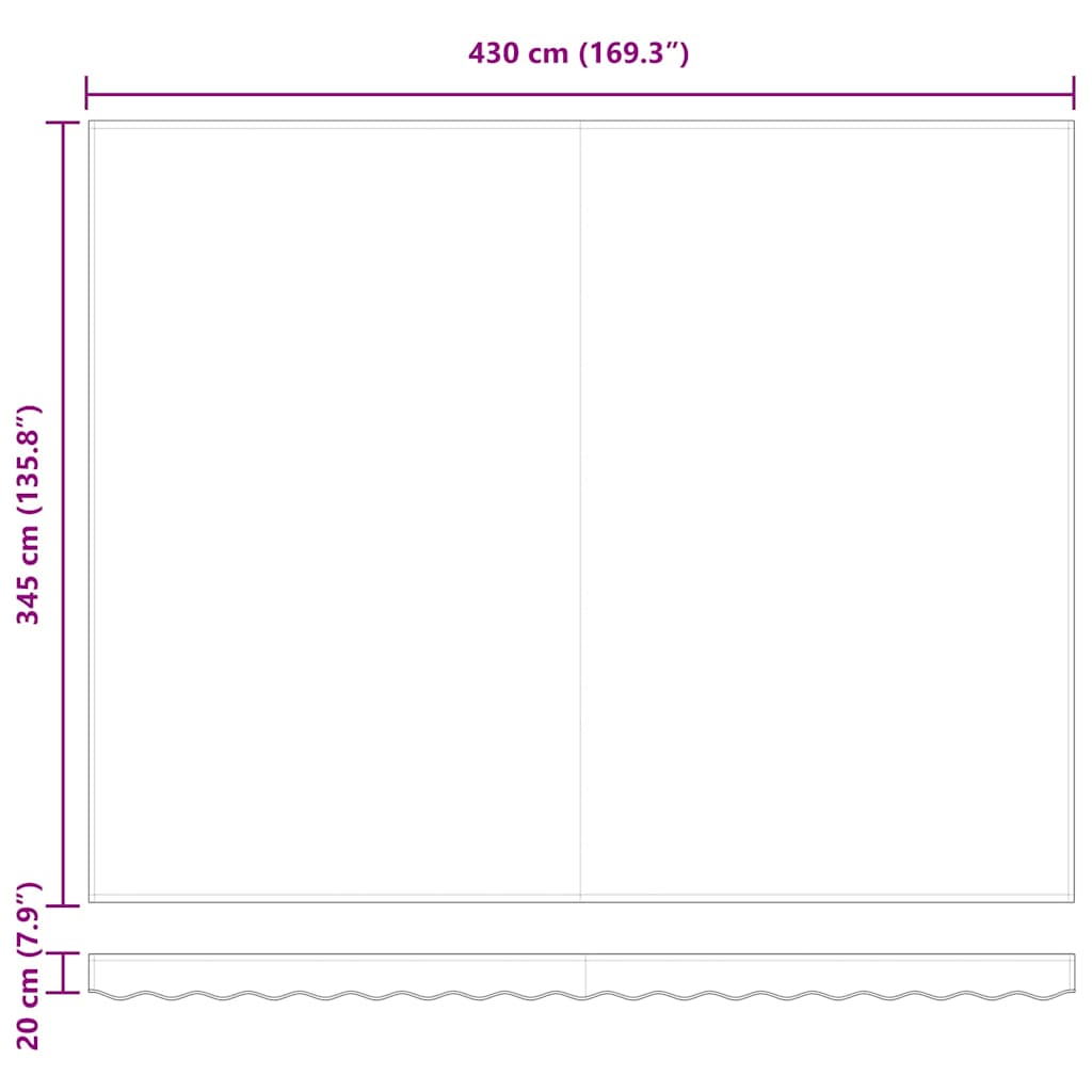 Markise Manuell Einziehbar mit LED 300x250 cm Blau und Weiß