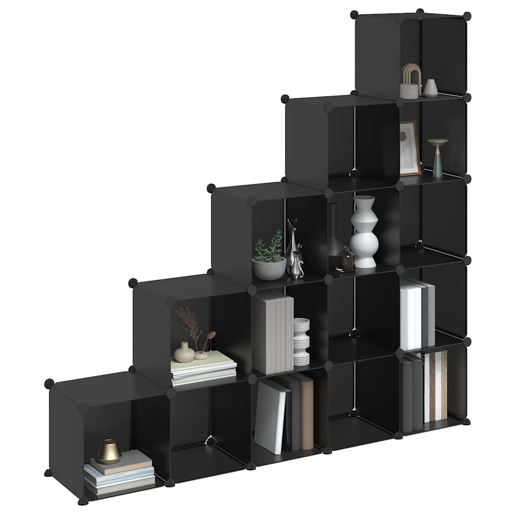 Regalsystem mit 12 Würfeln Schwarz PP