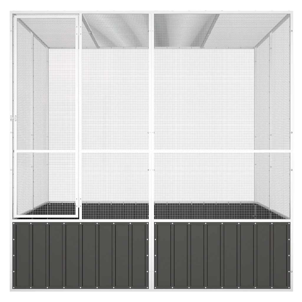 Vogelkäfig Anthrazit 111x107x211,5 cm Verzinkter Stahl