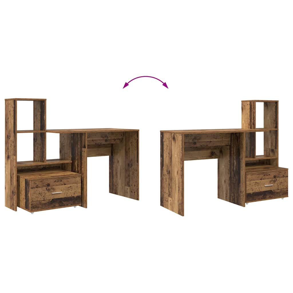 Schreibtisch mit Regal Weiß 131,5 x 50 x 106,5 cm Holzwerkstoff