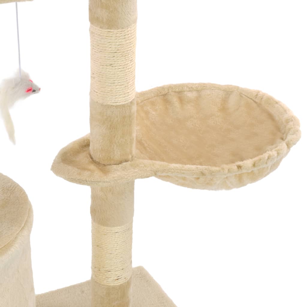 Katzen-Kratzbaum mit Sisal-Säulen 138 cm Grau
