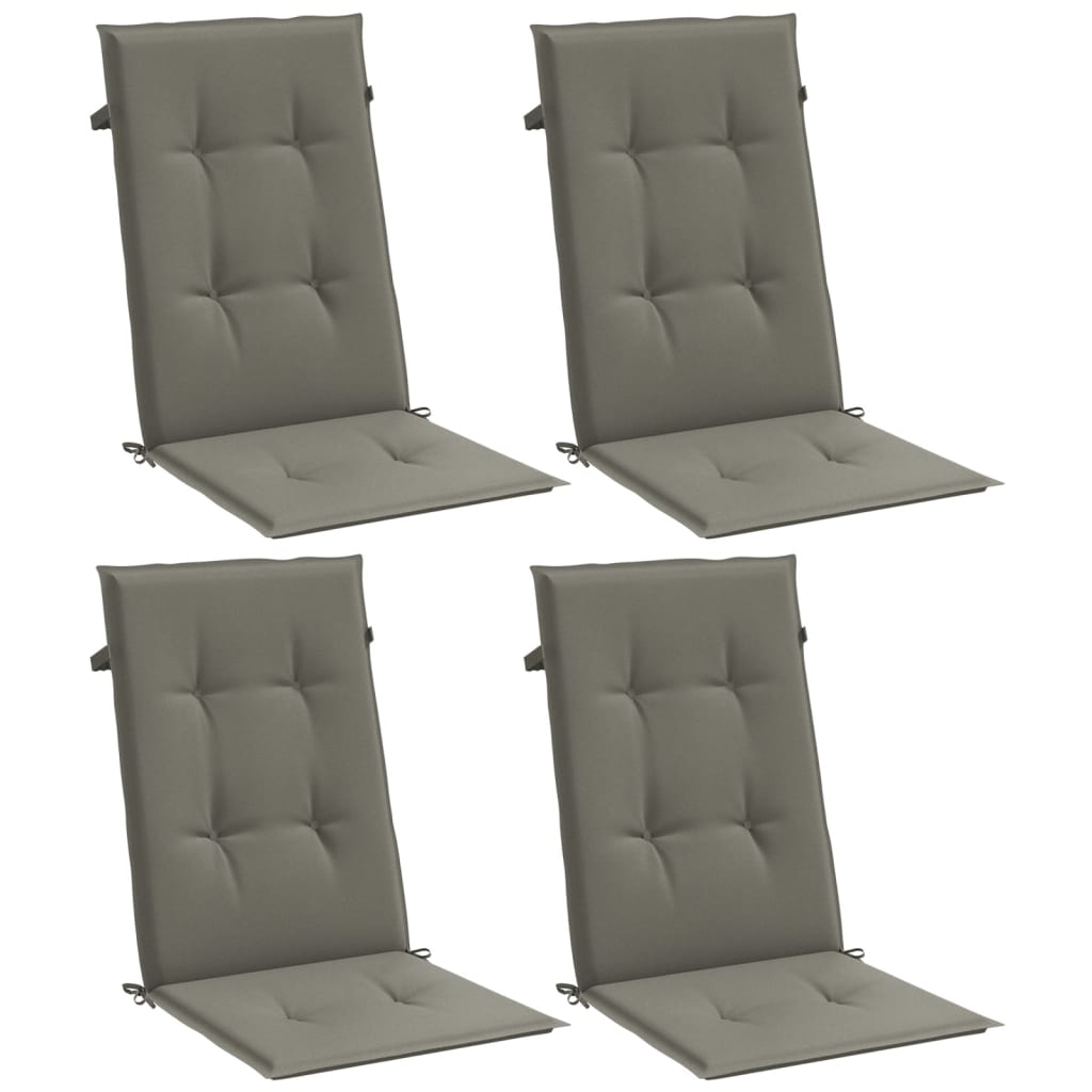Hochlehner-Auflagen 2 Stk. Melange Anthrazit 120x50x7cm Stoff