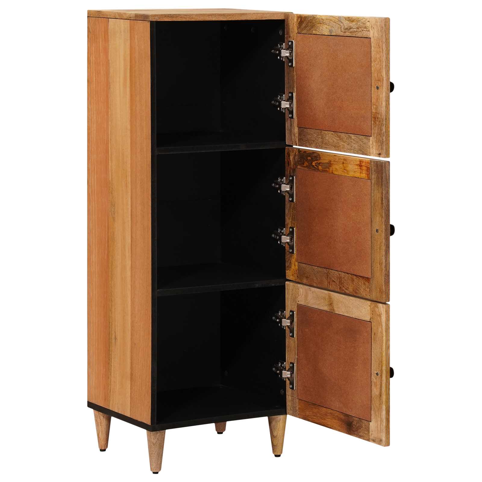 Highboard mit Tür Walnuss 40 x 33 x 110 cm Massivholz Mango
