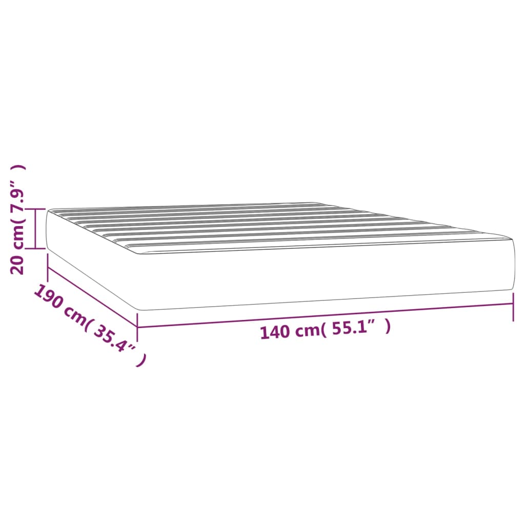 Taschenfederkernmatratze Mittel Hellgrau 80x200x20 cm Stoff