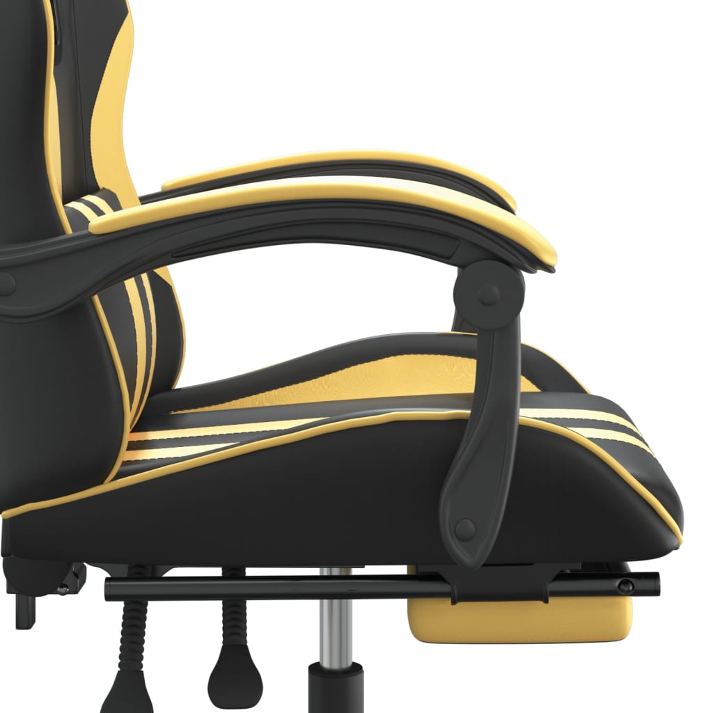 Gaming-Stuhl Drehbar Schwarz und Blau Kunstleder