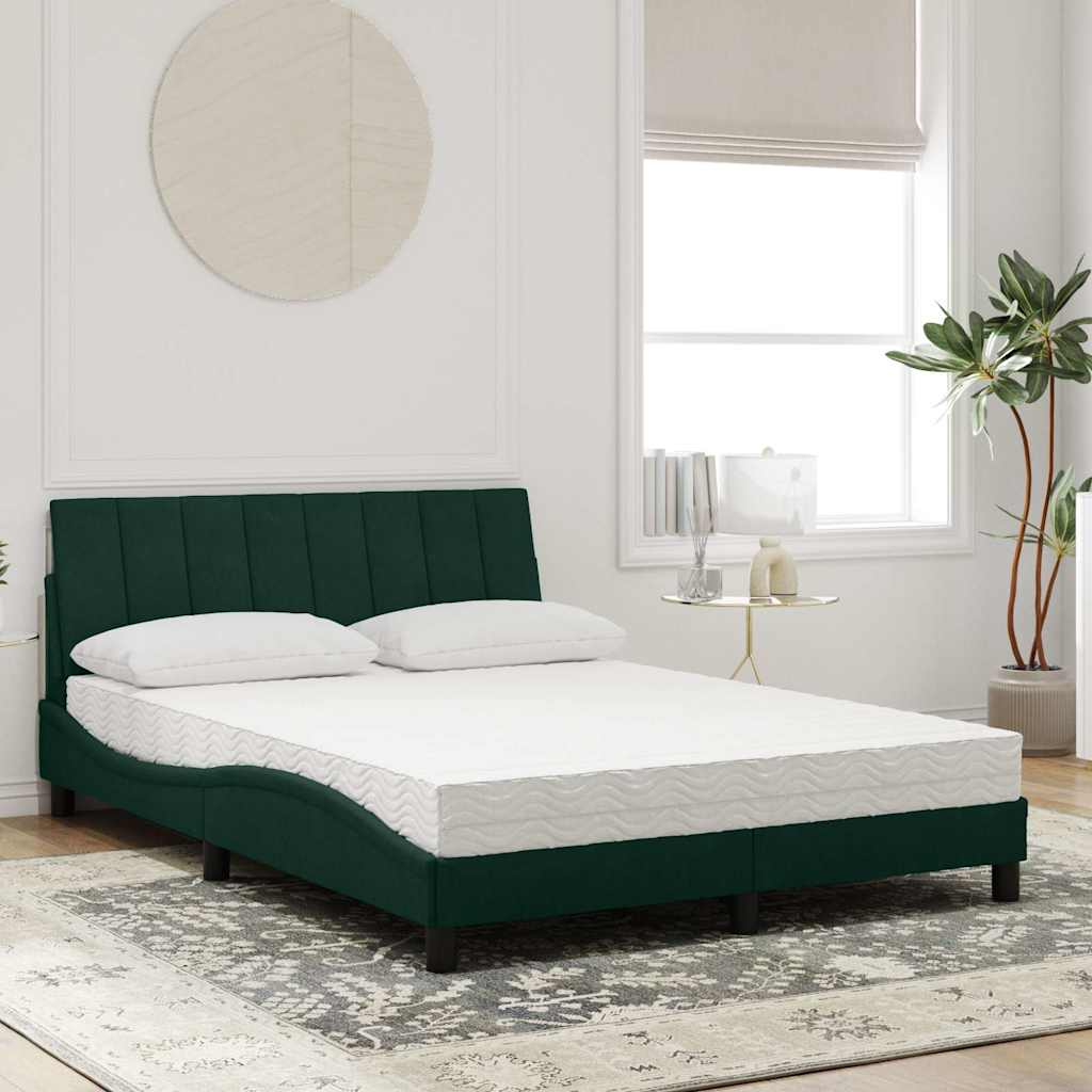 Bett mit Matratze "Hanko" Hellgrau 80x200 cm Samt