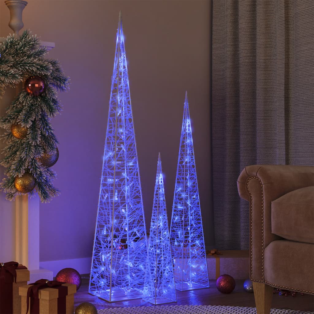 LED-Leuchtkegel Acryl Deko Mehrfarbig 90 cm