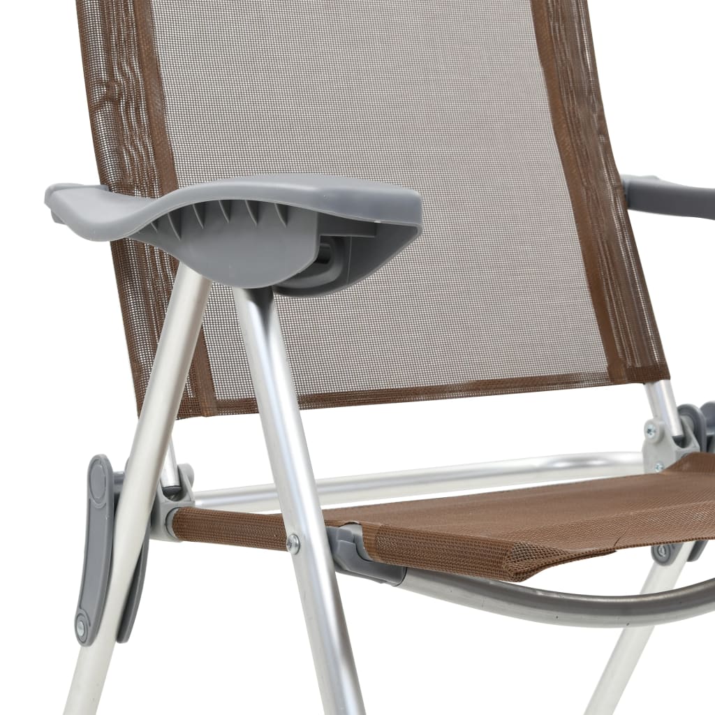 Klappbare Campingstühle 2 Stk. Grau Aluminium