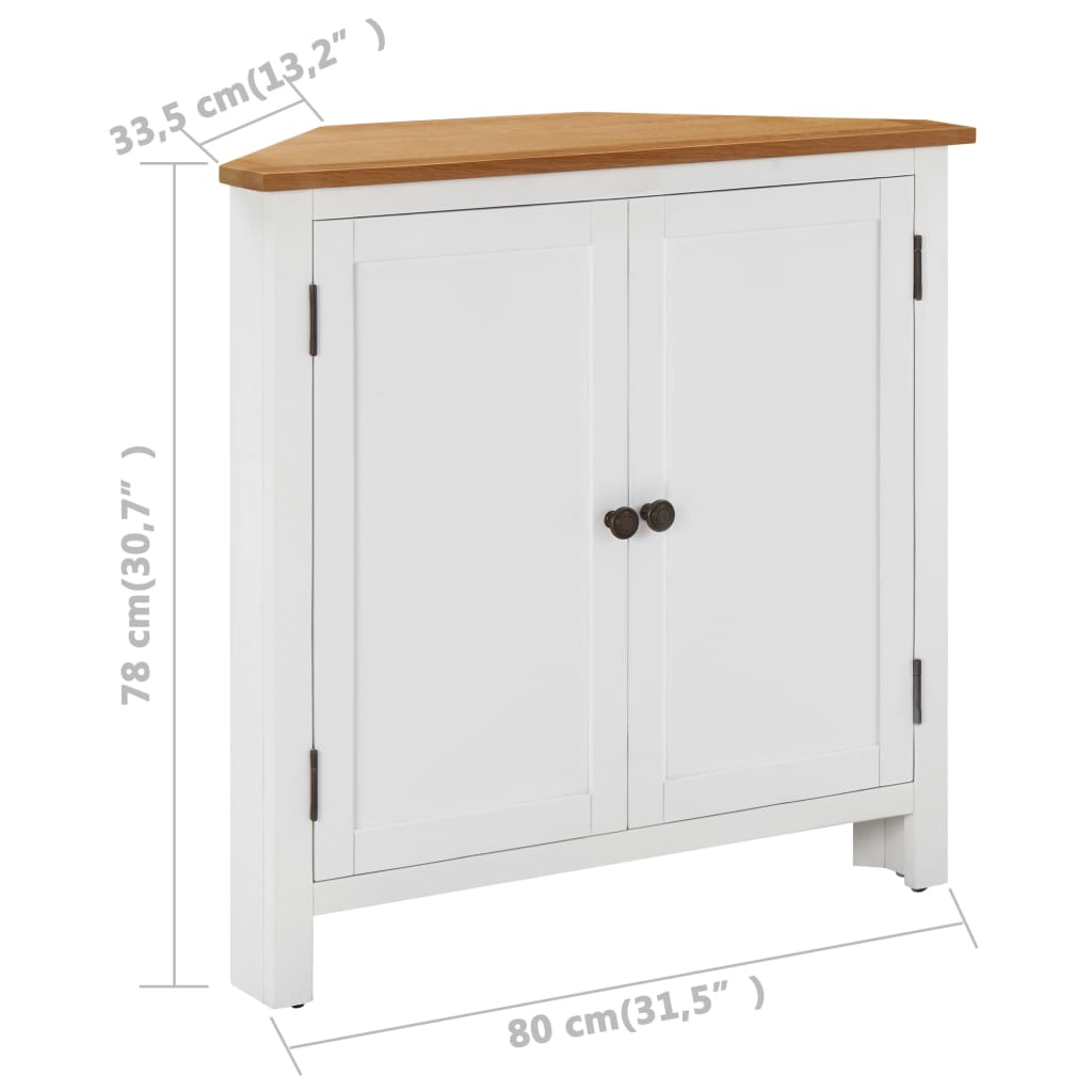 Eckschrank 80x33,5x78 cm Massivholz Eiche