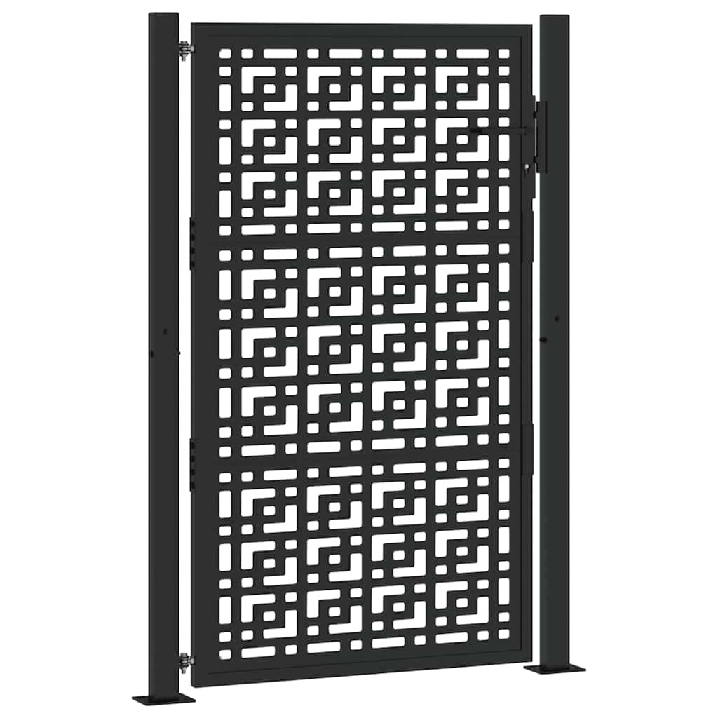 Gartentor Schwarz 100x100 cm Stahl Lichtdesign