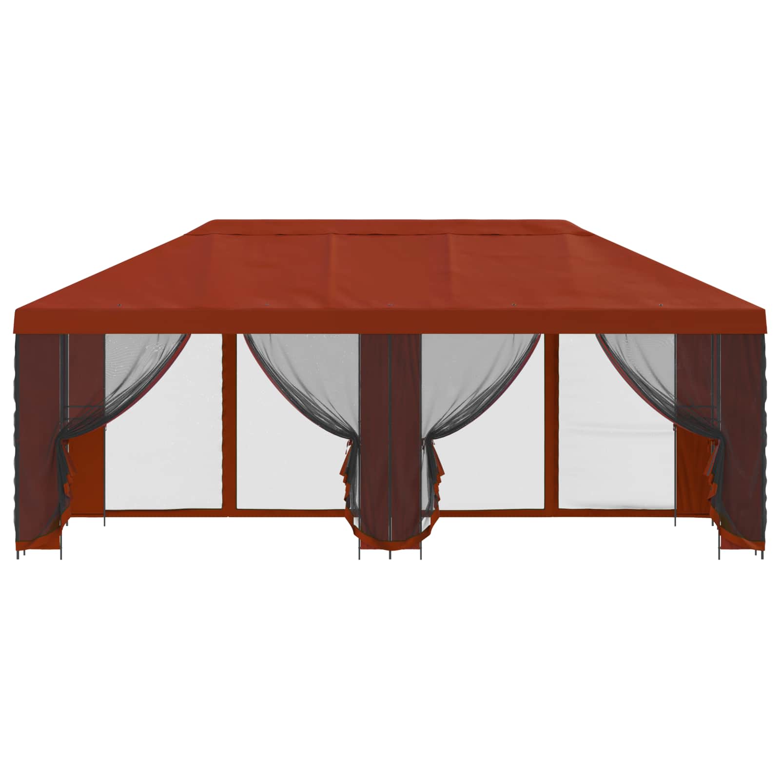 Pavillon mit Seitenwänden 6 x 3 m Beige Polyester und Stahl 190