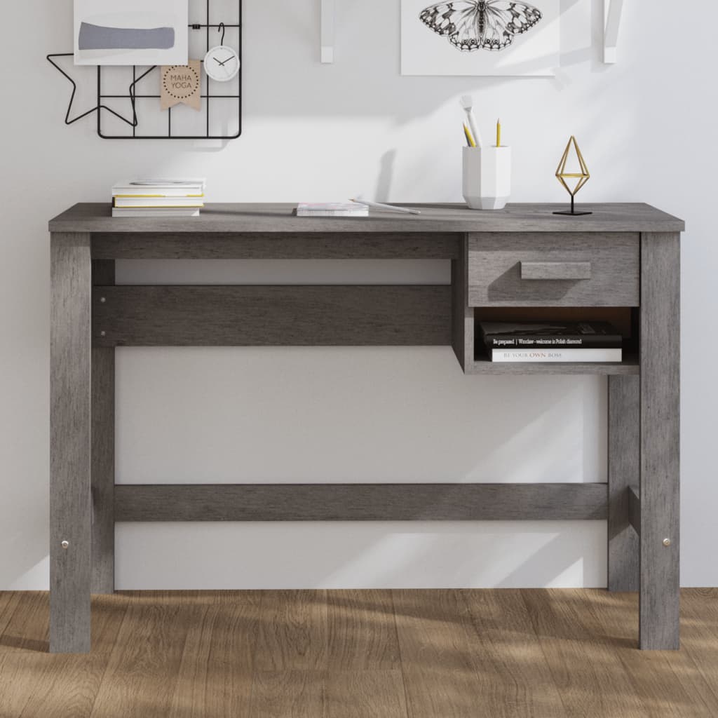 Schreibtisch HAMAR Honigbraun 110x40x75 cm Massivholz Kiefer